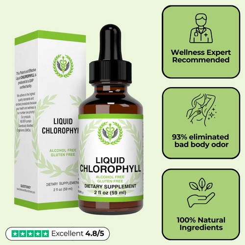 100% Organic Chlorophyll Drops For Gut Health & Body Odor